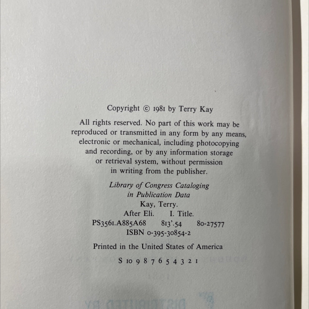 after eli book, by terry kay, 1981 Hardcover image 3