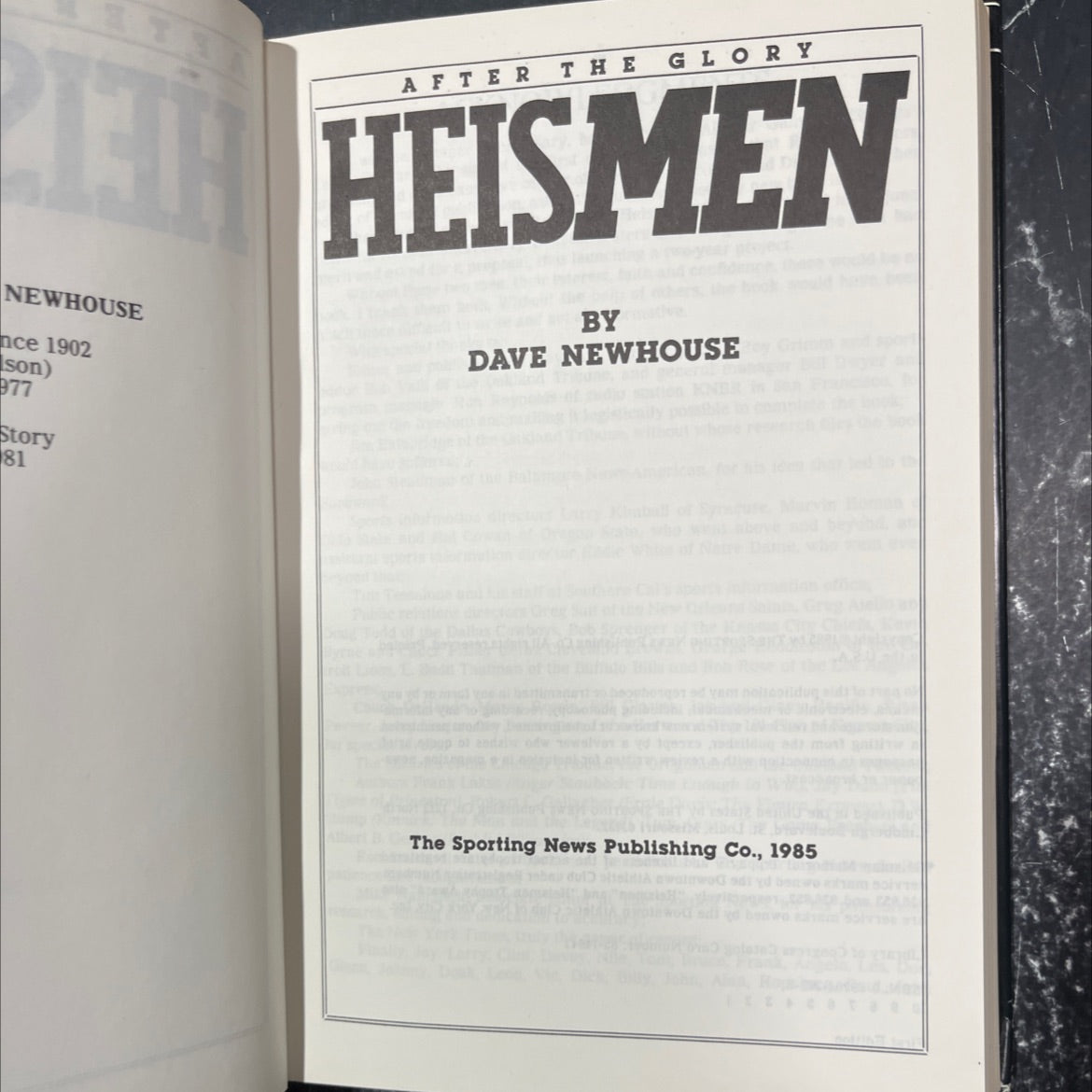 after the glory book, by dave newhouse, 1985 Hardcover image 2