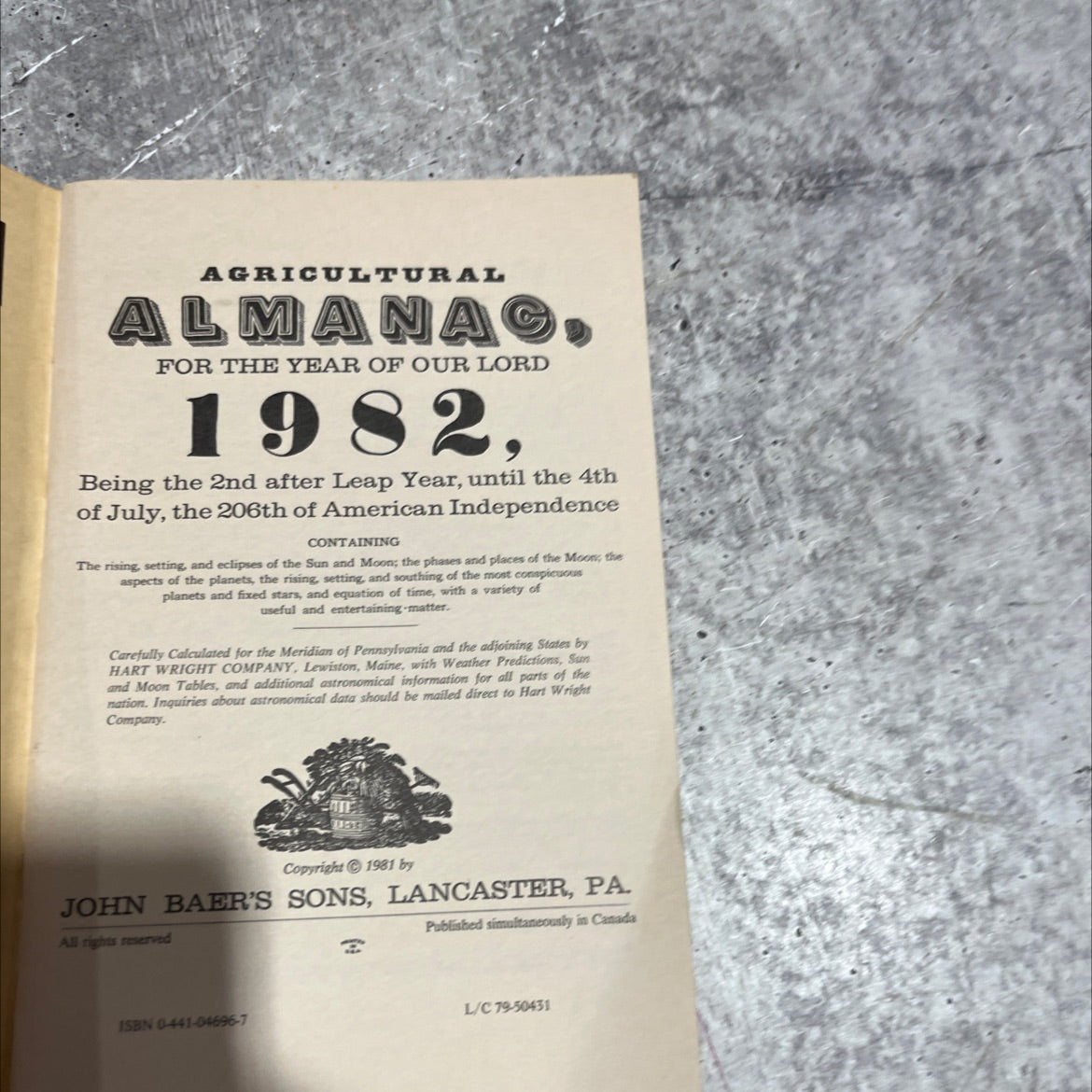agricultural almanac for the year of our lord 1982 book, by unknown, 1982 Paperback image 2