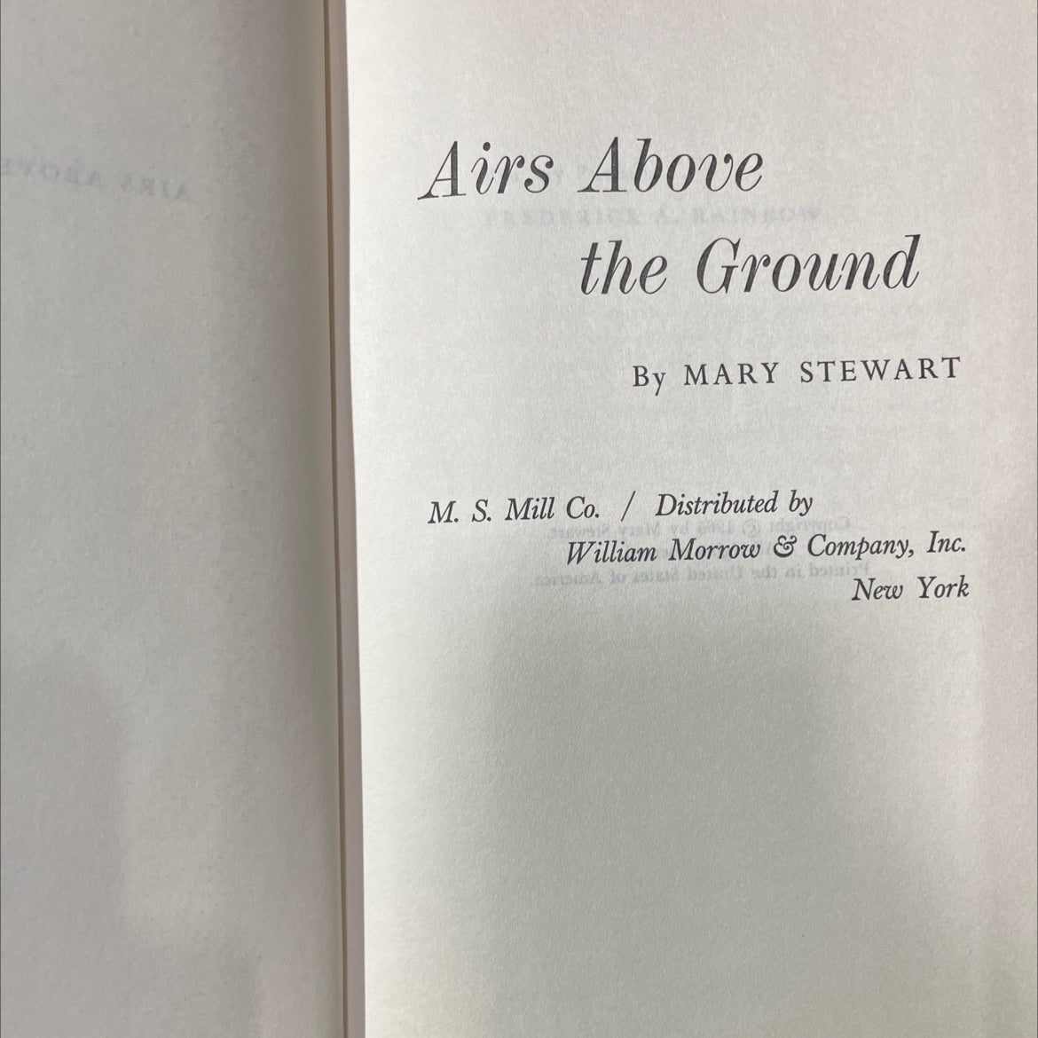 airs above the ground book, by mary stewart, 1965 Hardcover image 2