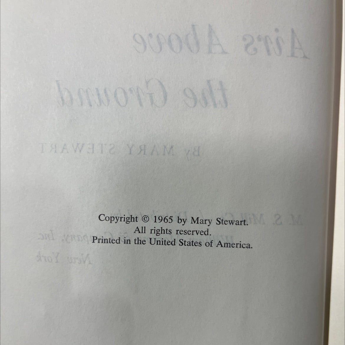 airs above the ground book, by mary stewart, 1965 Hardcover image 3