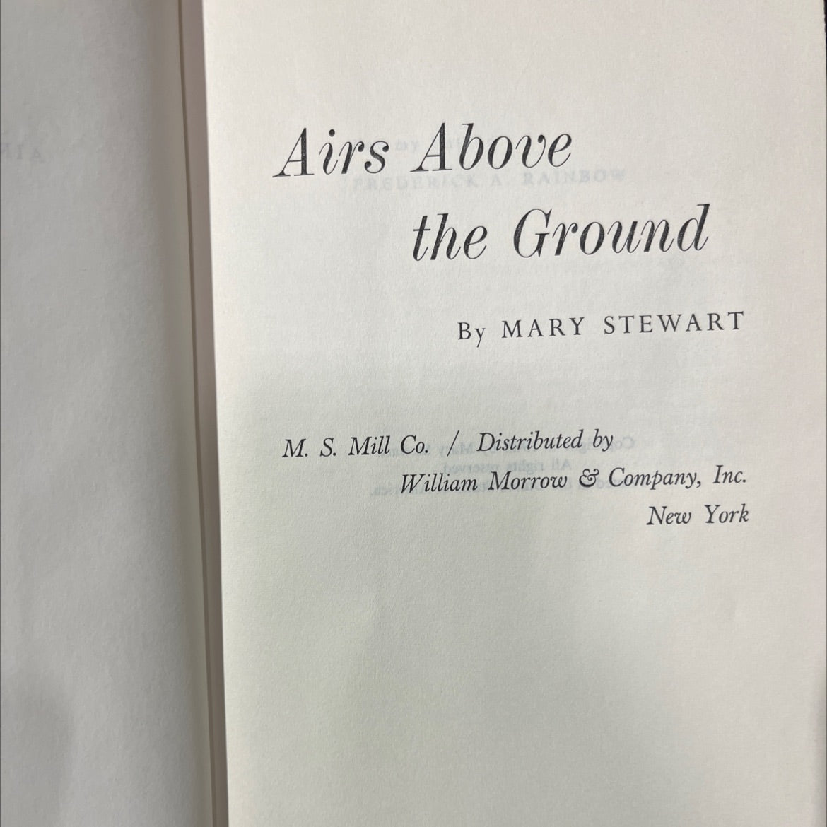 airs above the ground book, by mary stewart, 1965 Hardcover image 2