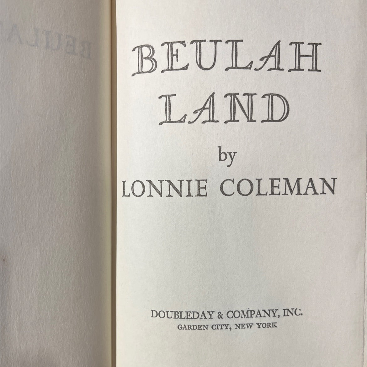 ajder beulah land book, by lonnie coleman, 1973 Hardcover image 2