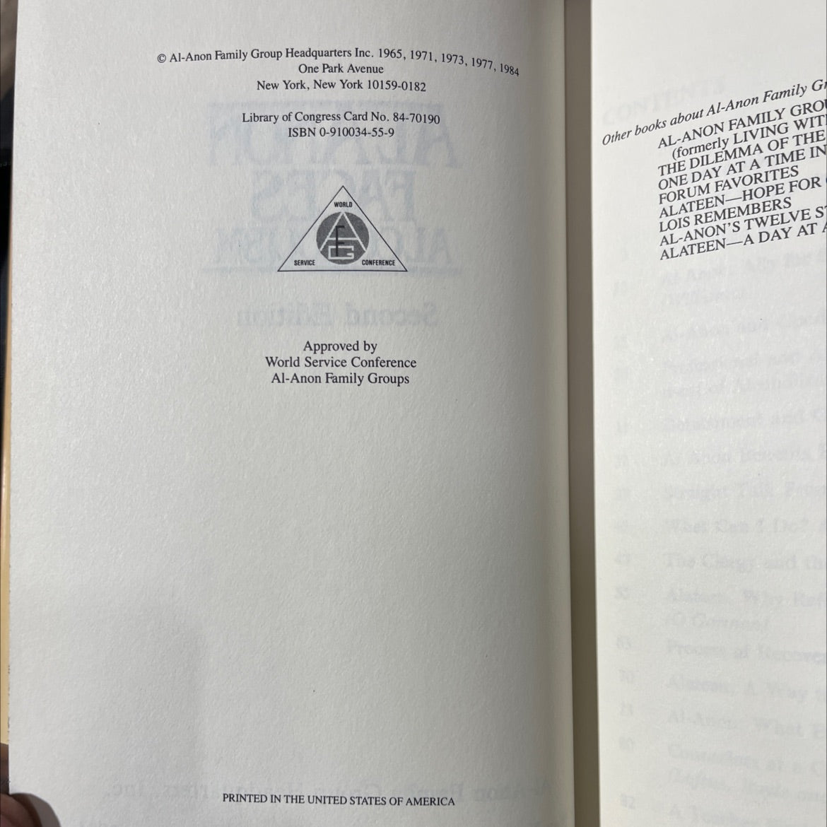 al-anon faces alcoholism book, by al-anon family group headquarters inc., 1984 Hardcover image 3
