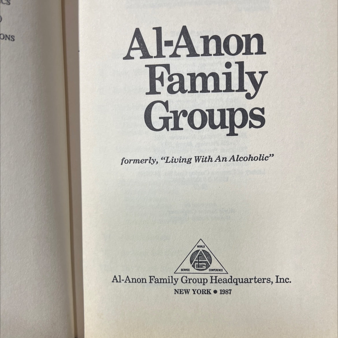 al-anon family groups book, by unknown, 1987 Hardcover image 2