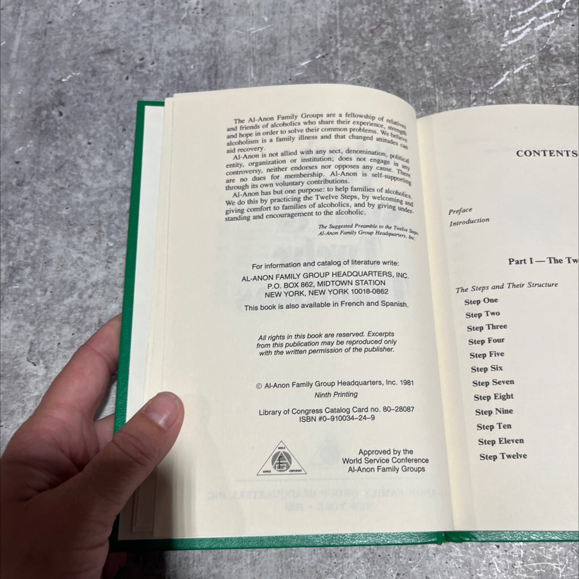al-anon's twelve steps & twelve traditions book, by al-anon family group headquarters, inc., 1988 Hardcover image 3