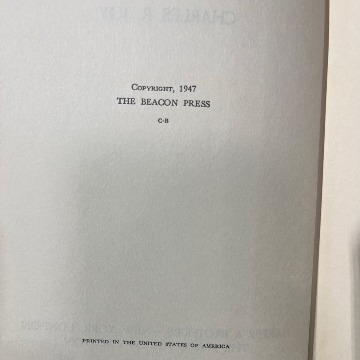 albert schweitzer an anthology book, by charles r. joy, 1947 Hardcover image 3