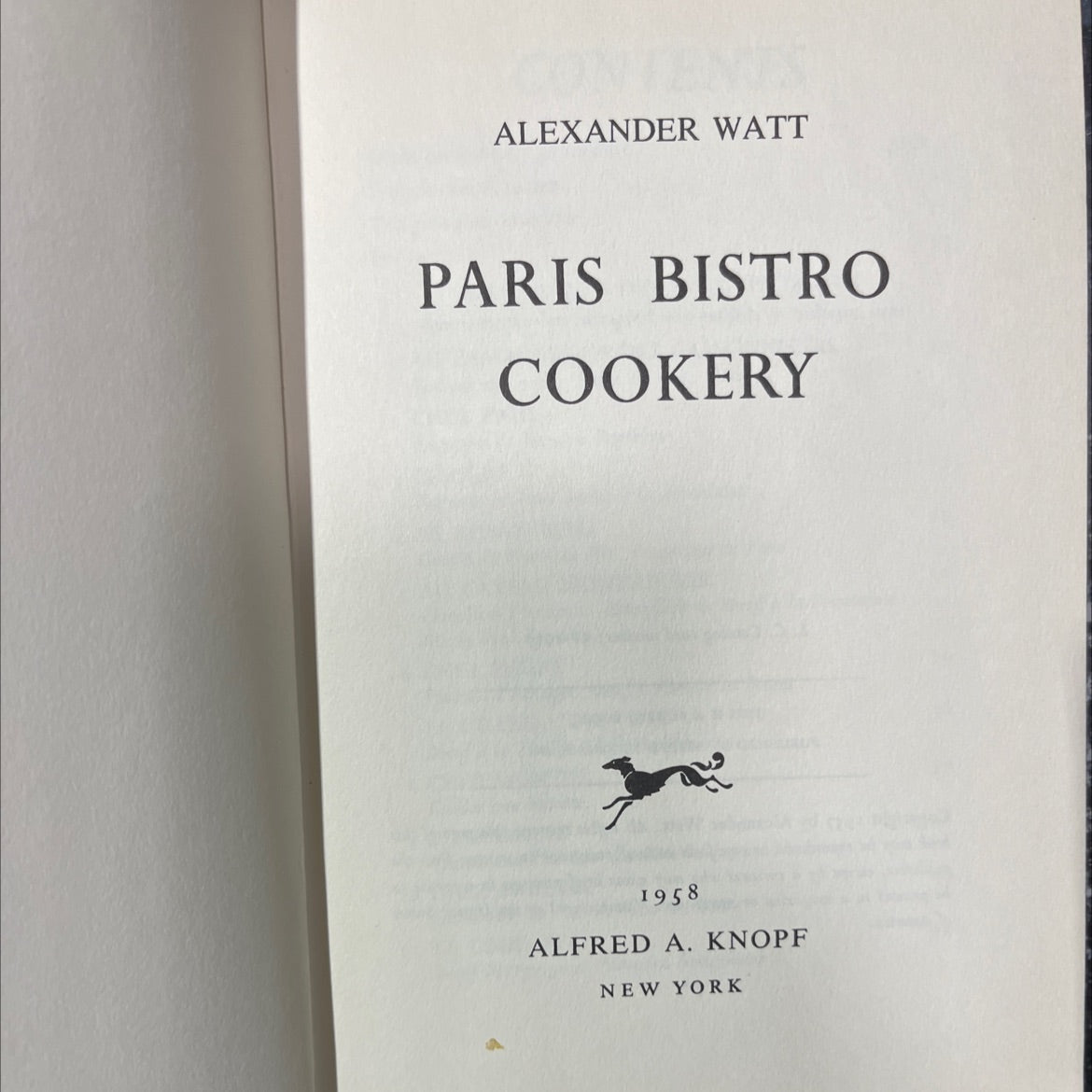 alexander watt paris bistro cookery book, by Alexander Watt, 1958 Hardcover image 2