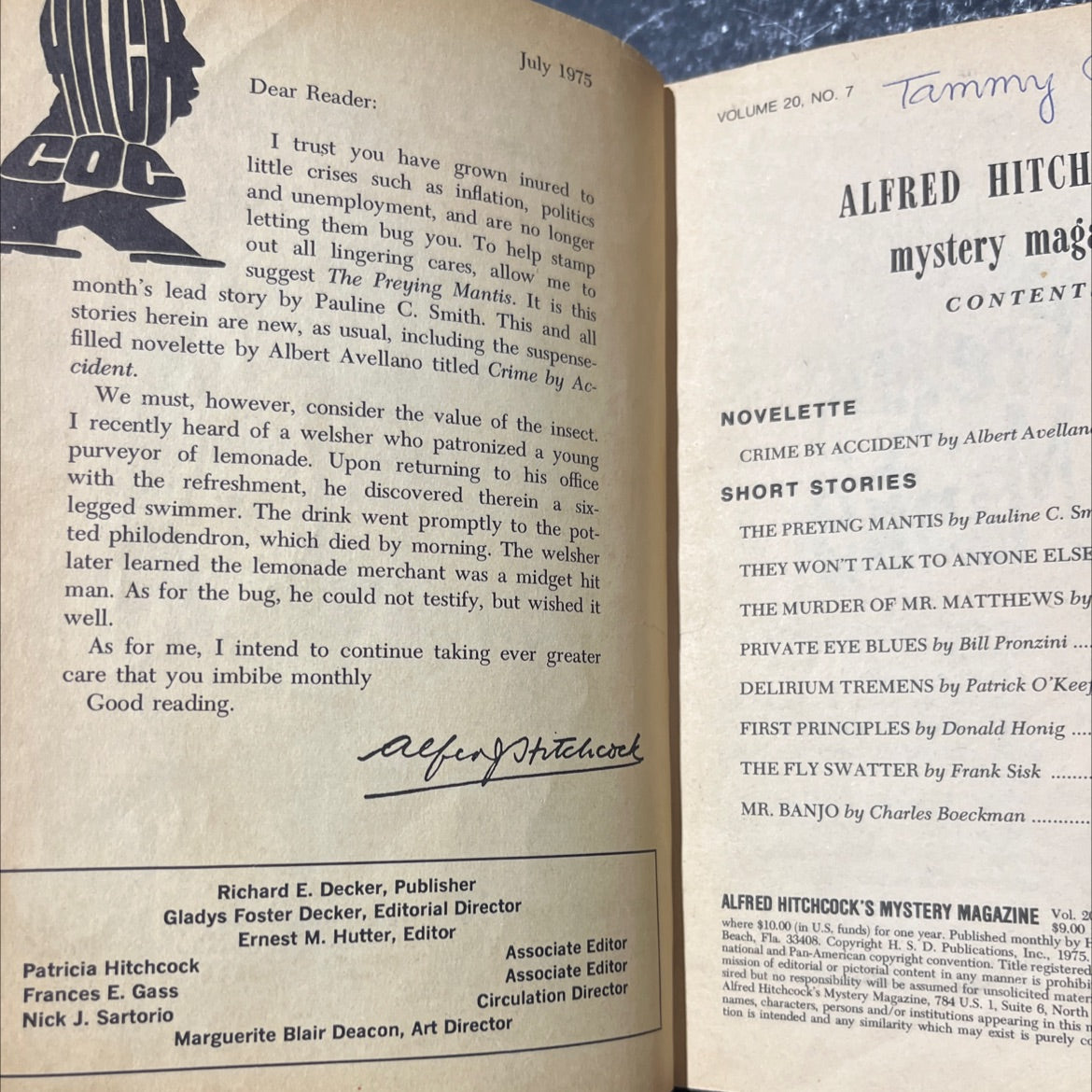 alfred hitchcock's mystery magazine book, by unknown, 1975 Leather image 2