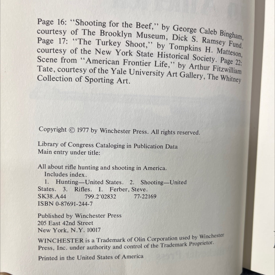 all about rifle hunting and shooting in america book, by steve ferber, 1977 Hardcover image 3