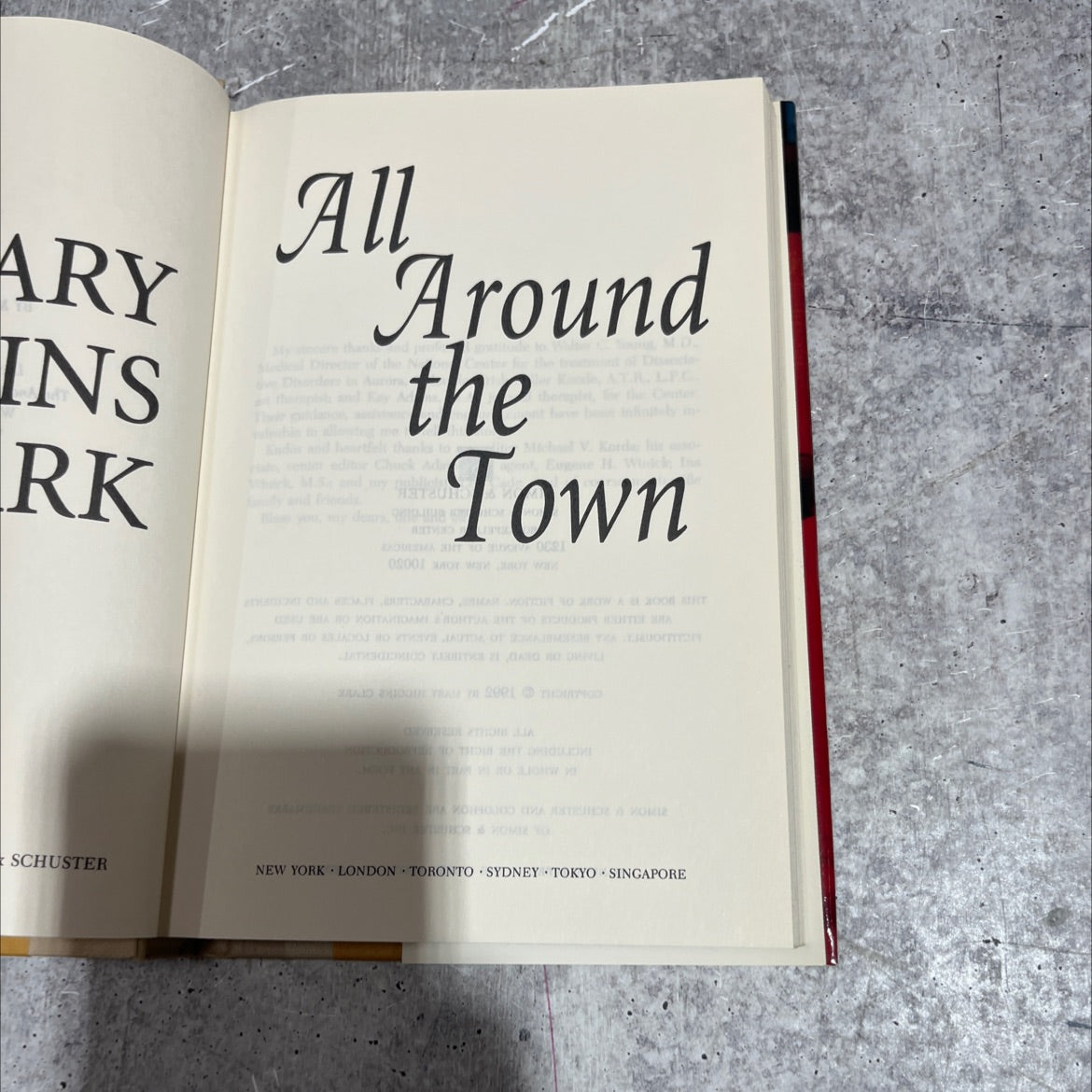 all around the world book, by mary higgins clark, 1992 Hardcover image 2