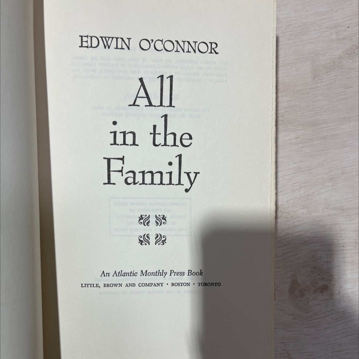 all in the family book, by edwin o'connor, 1966 Hardcover, Vintage image 2