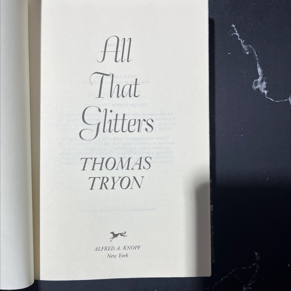 all that glitters book, by thomas tryon, 1986 Hardcover image 2