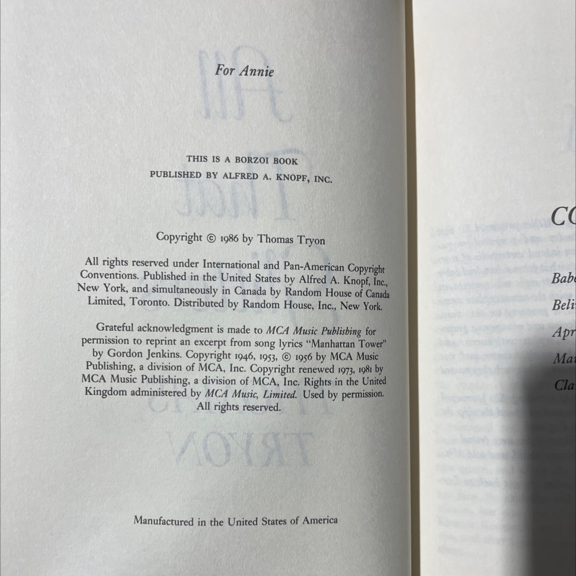 all that glitters book, by thomas tryon, 1986 Hardcover image 3