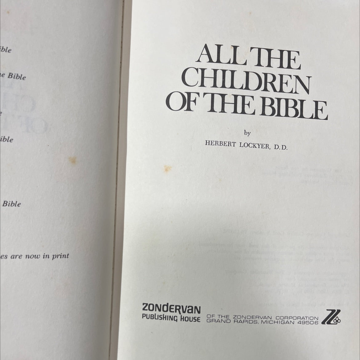 all the children of the bible book, by herbert lockyer, d.d., 1970 Hardcover image 2