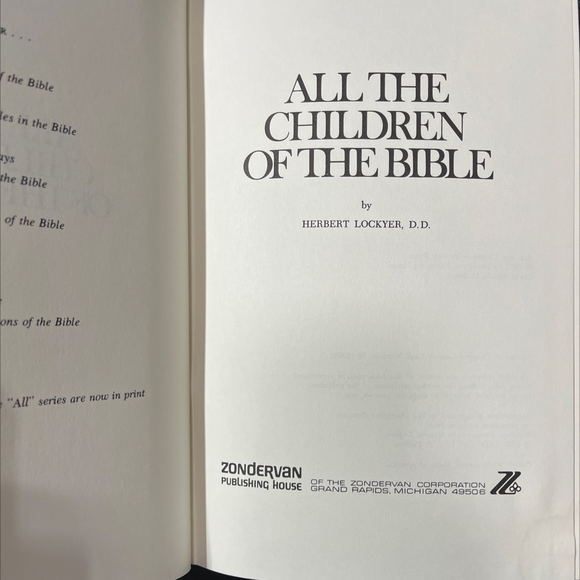 all the children of the bible book, by herbert lockyer, d.d., 1970 Hardcover image 2