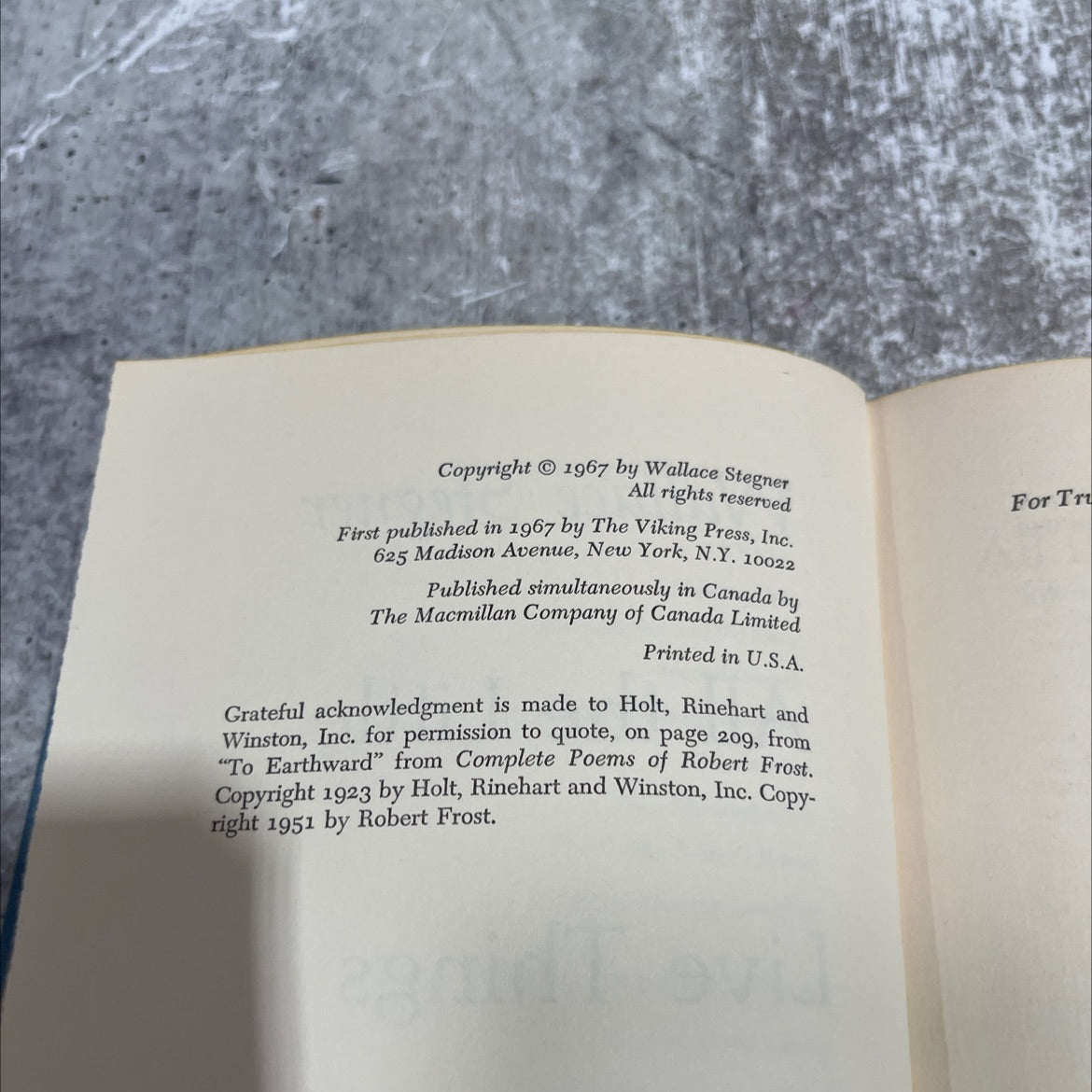 all the little live things book, by wallace stegner, 1967 Hardcover image 3