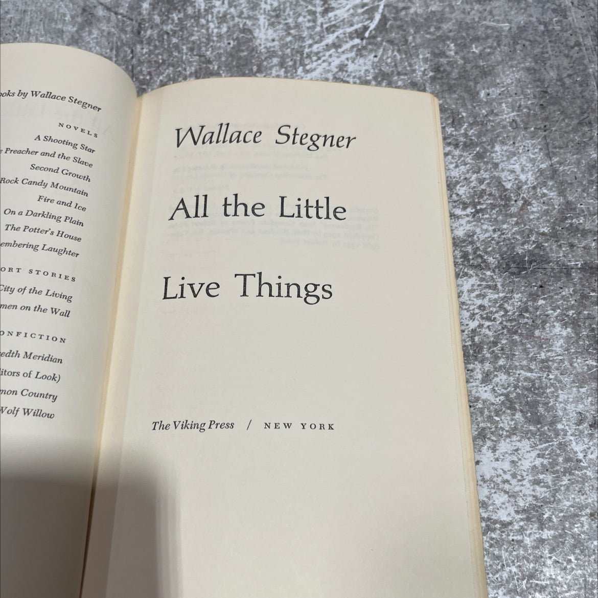 all the little live things book, by wallace stegner, 1967 Hardcover image 2