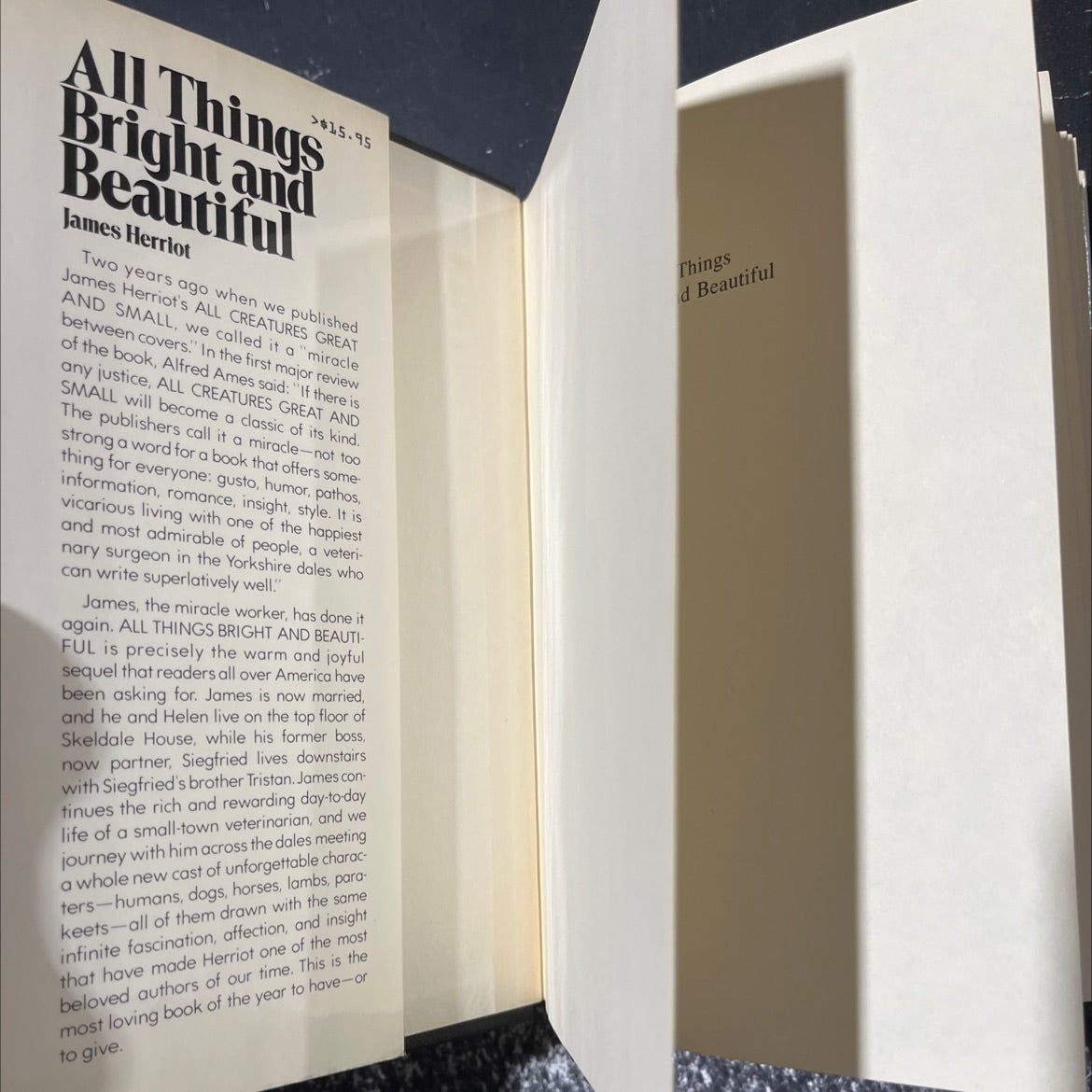 all things bright and beautiful book, by james herriot, 1974 Hardcover image 4