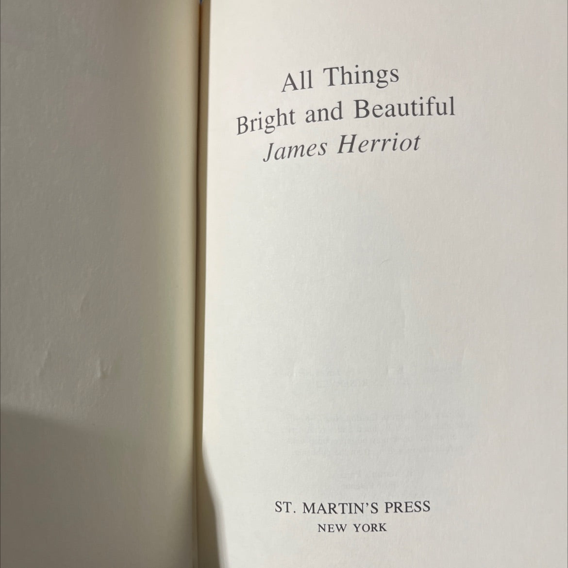 all things bright and beautiful book, by james herriot, 1974 Hardcover image 2
