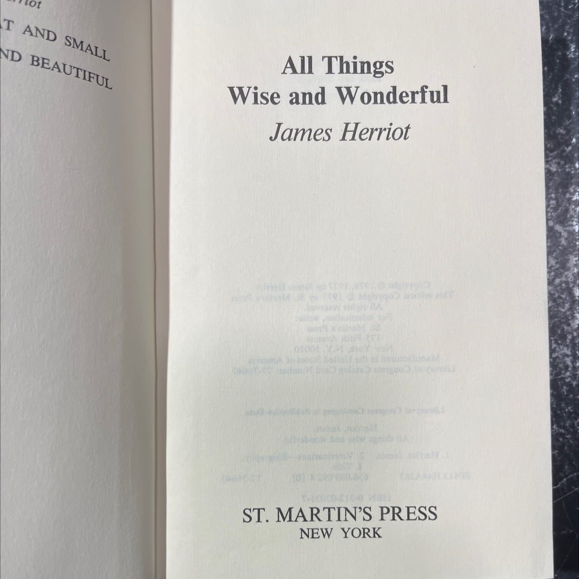 all things wise and wonderful book, by james herriot, 1977 Hardcover image 2