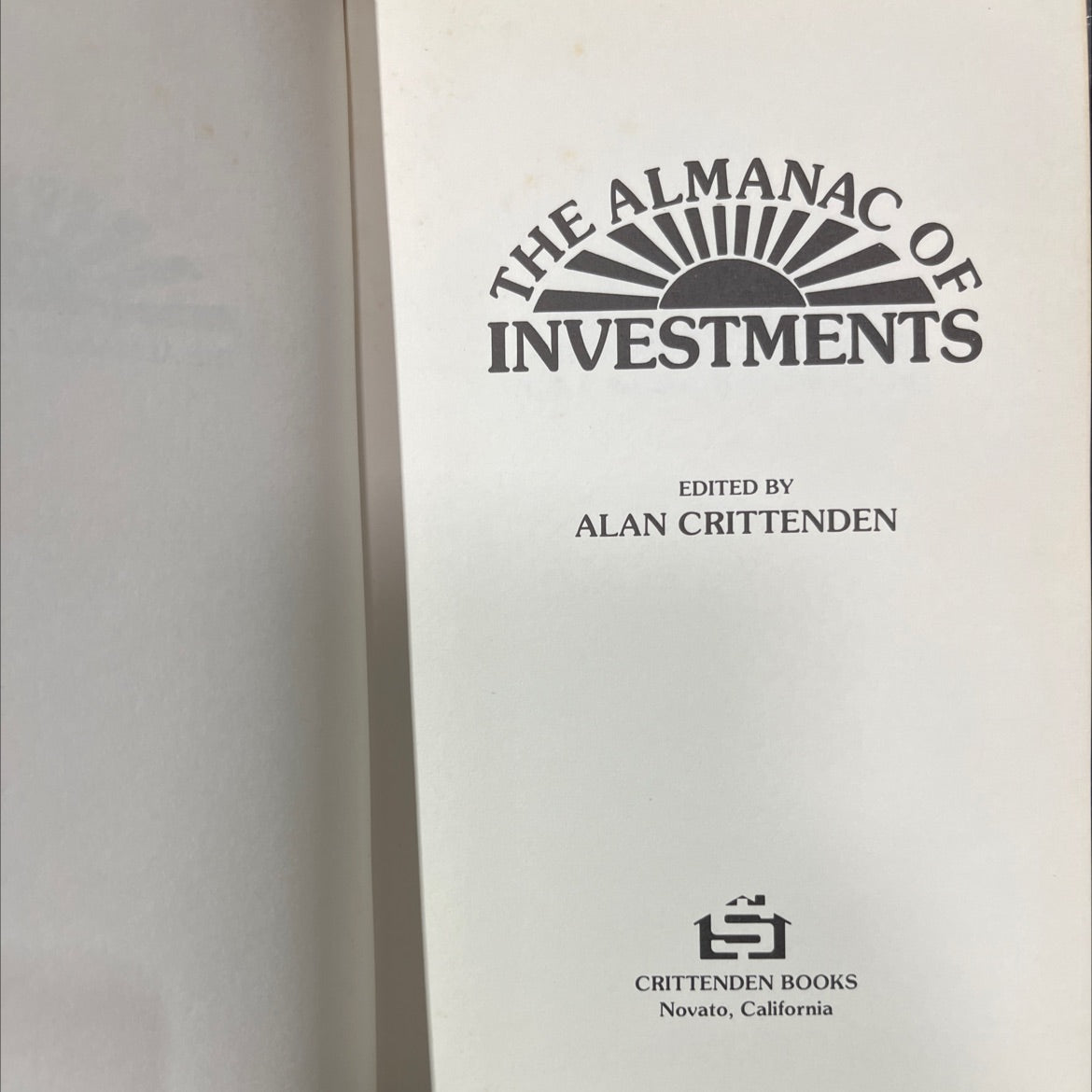 almanac of investments book, by alan crittenden, 1984 Hardcover image 2