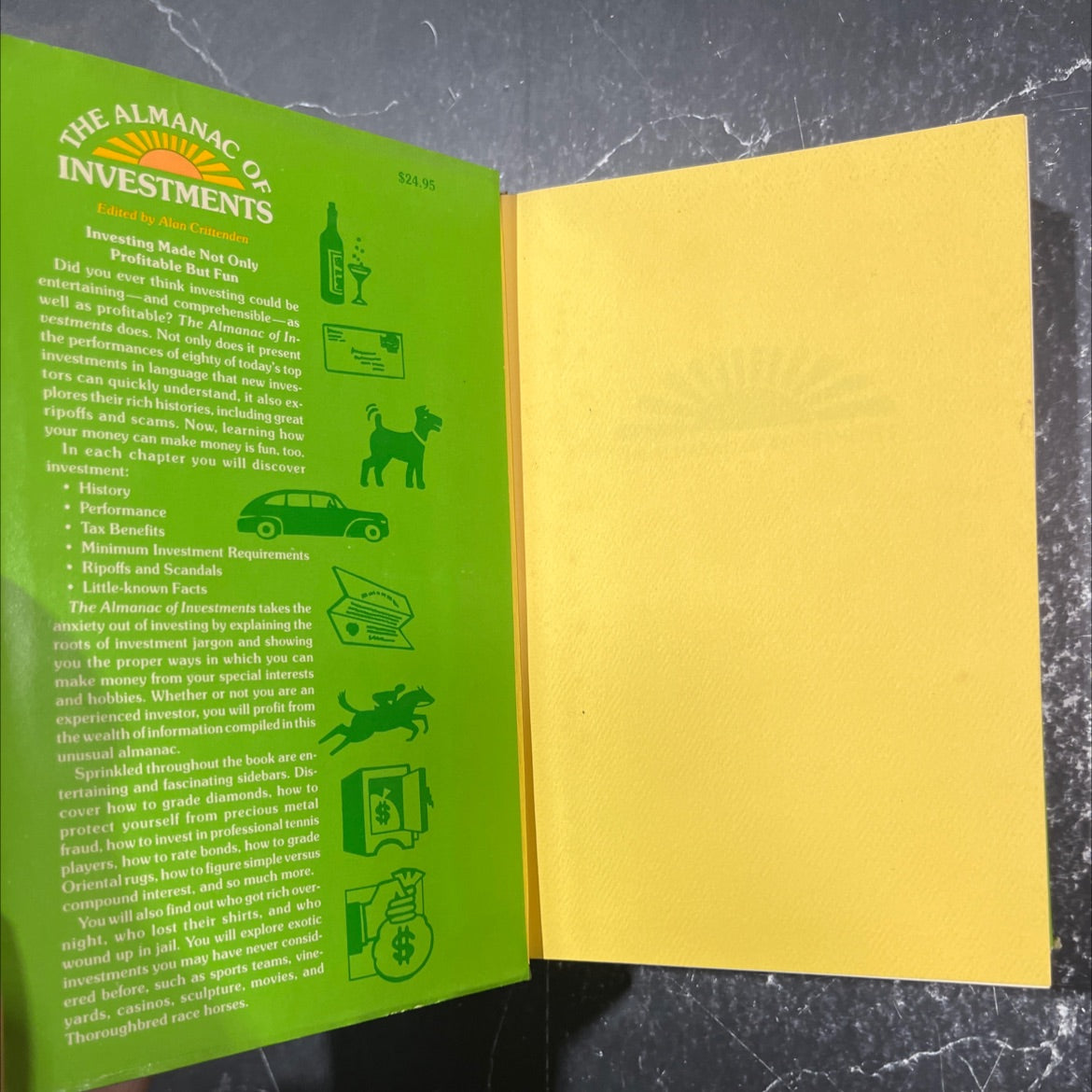 almanac of investments book, by alan crittenden, 1984 Hardcover image 4