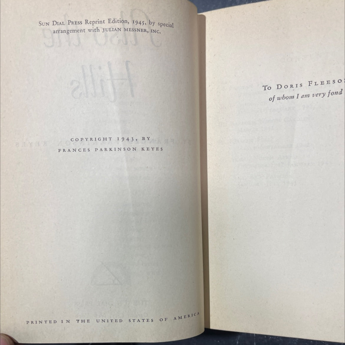 also the hills book, by frances parkinson keyes, 1945 Hardcover image 3