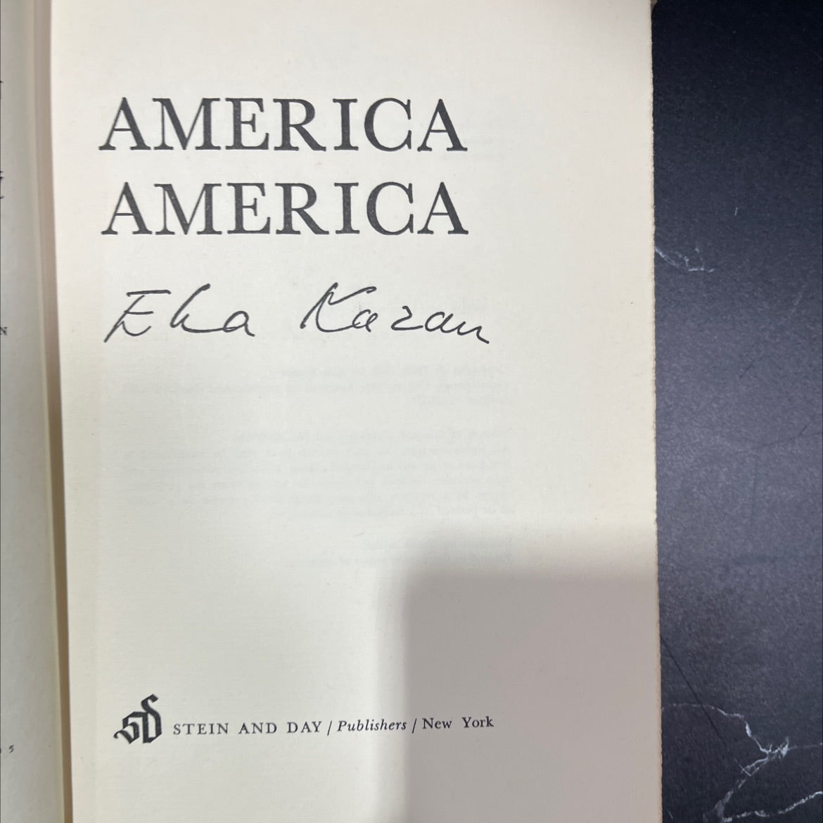 america america book, by elia kazan, 1962 Hardcover, Vintage image 2