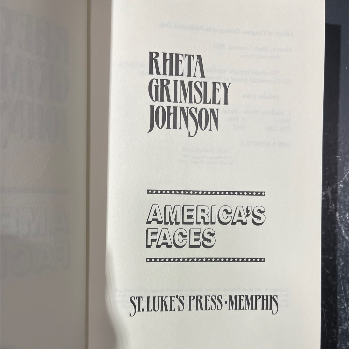 SIGNED america's faces book, by rheta grimsley johnson, 1987 Hardcover image 2