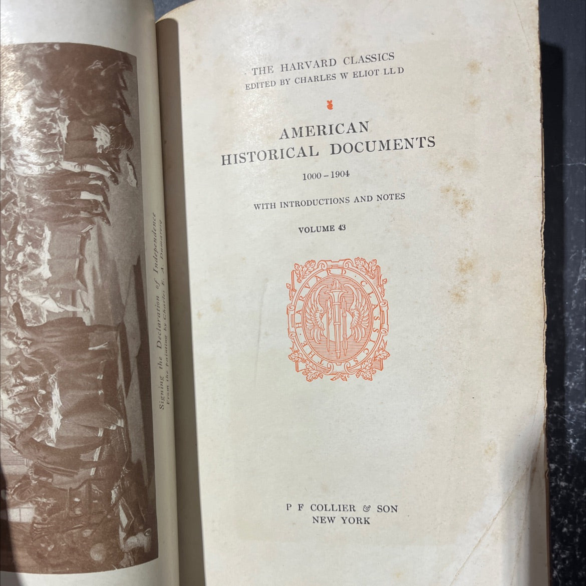 american historical documents 1000-1904 book, by charles e. eliot, 1910 Hardcover image 2