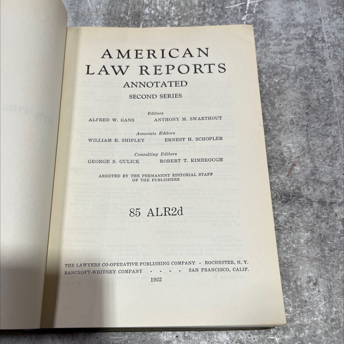 american law reports annotated second series book, by alfred w. gans, anthony m. swarthout, 1962 Hardcover image 2