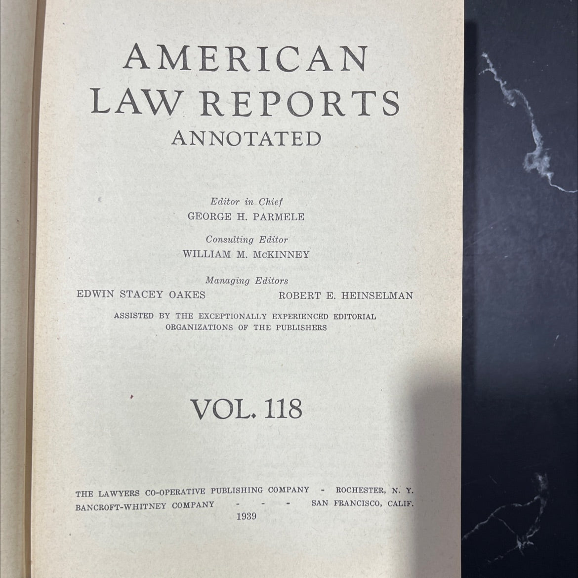 american law reports annotated book, by george h. parmele, 1939 Hardcover image 2