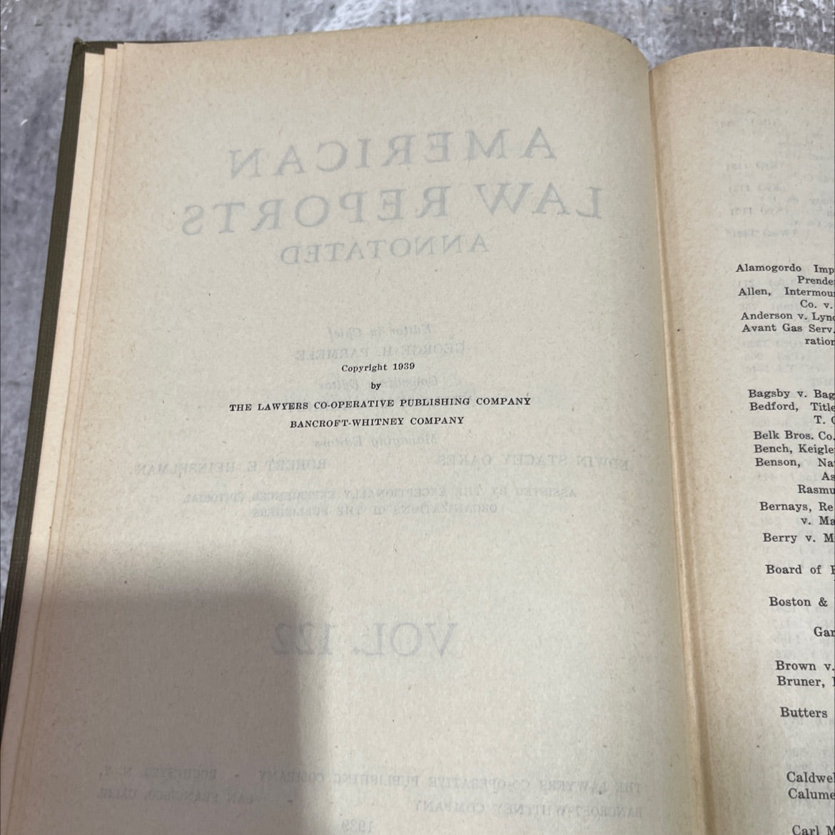 american law reports annotated book, by george h. parmele, 1939 Hardcover image 3