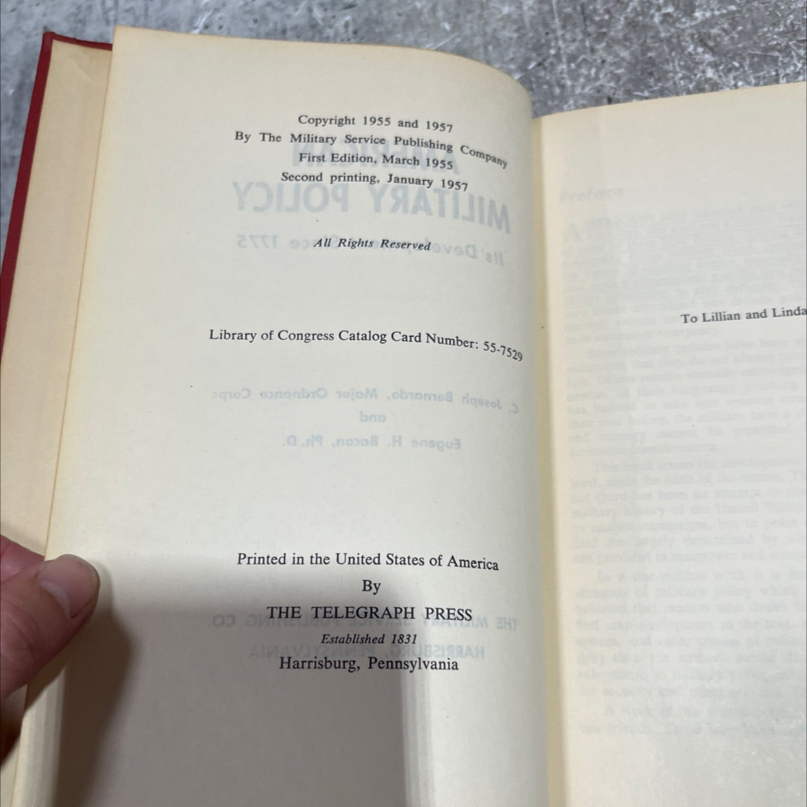 american military policy its development since 1775 book, by C. Joseph Bernardo, Eugene H. Bacon, 1957 Hardcover image 3