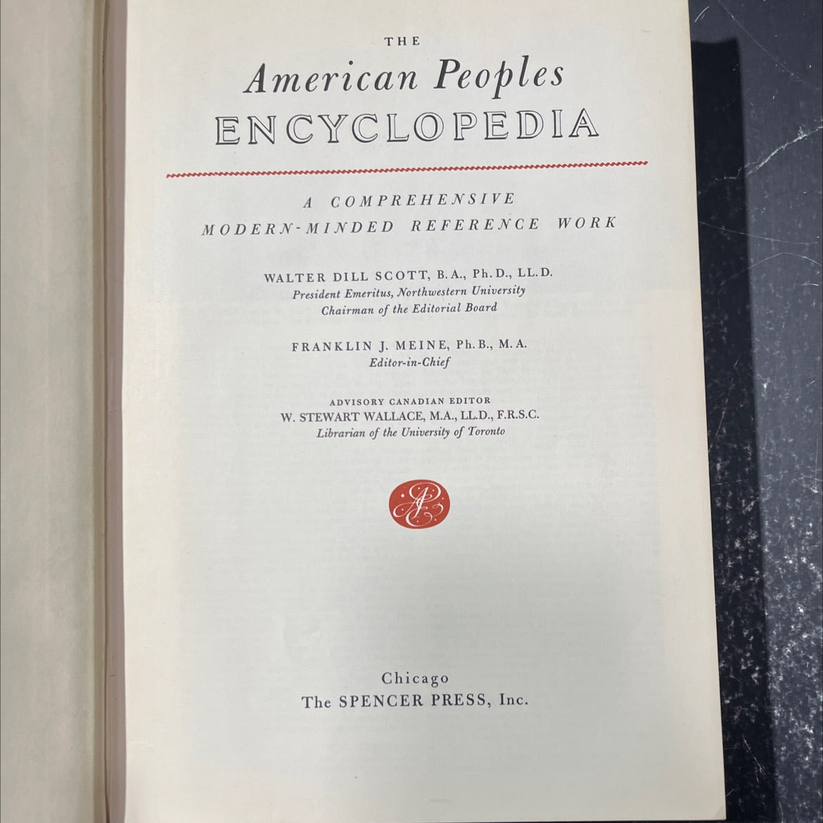 american peoples encyclopedia book, by walter dill scott, franklin j. meine, 1954 Hardcover image 2