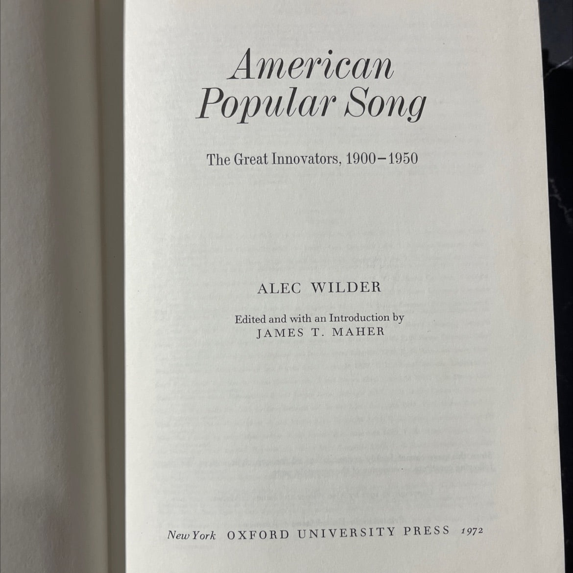 american popular song the great innovators 1900-1950 book, by alec wilder, 1972 Hardcover image 2