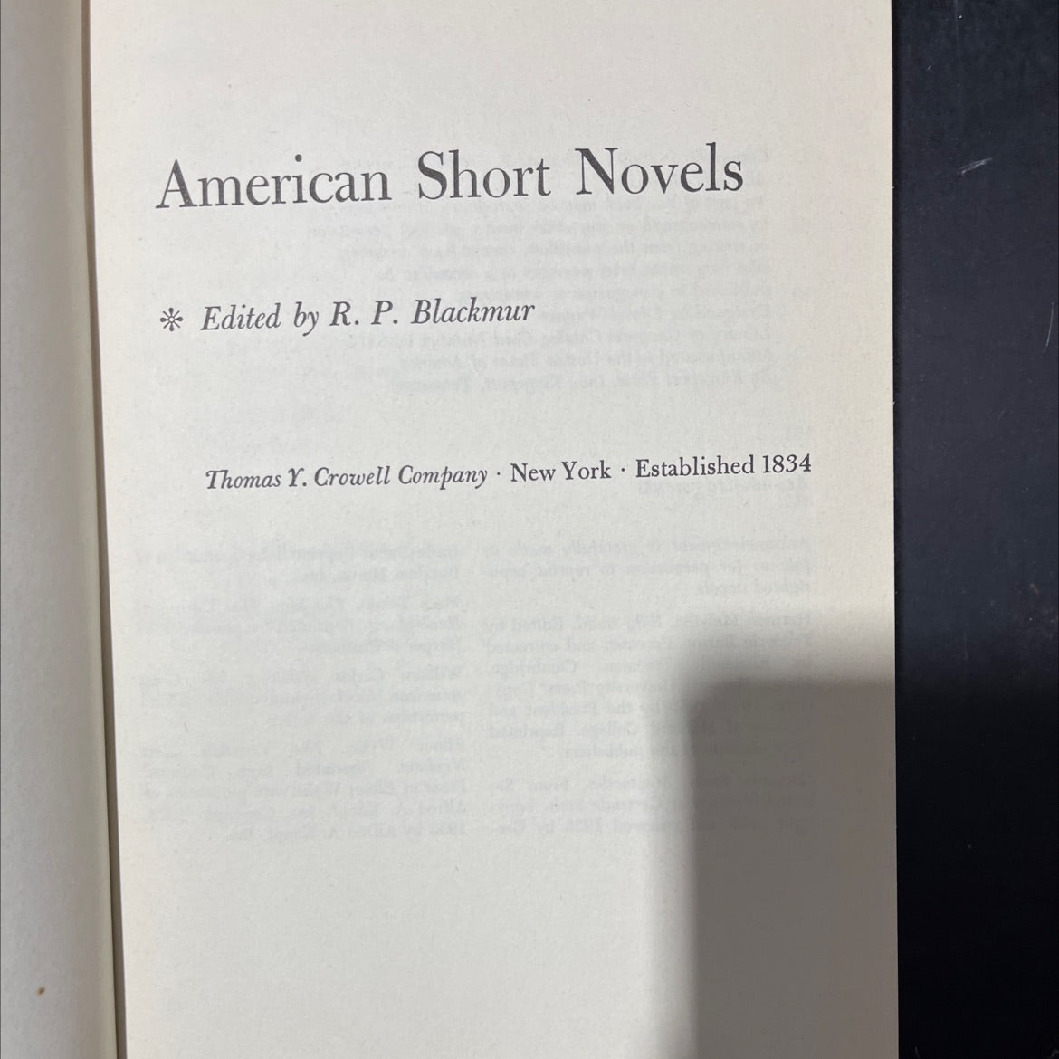 american short novels book, by R. P. Blackmur, 1960 Hardcover image 2