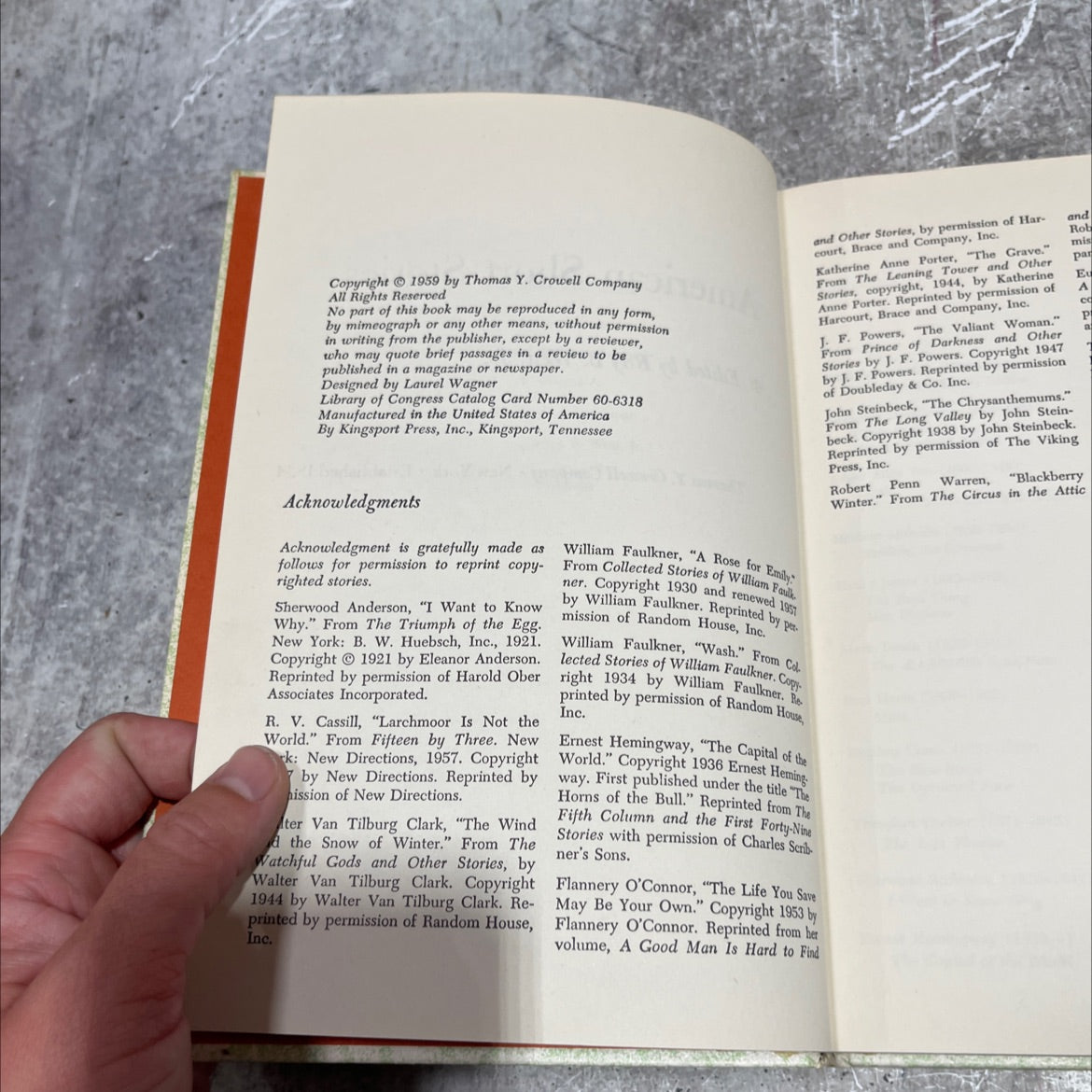 american short stories book, by ray b. west, jr., 1959 Hardcover image 3