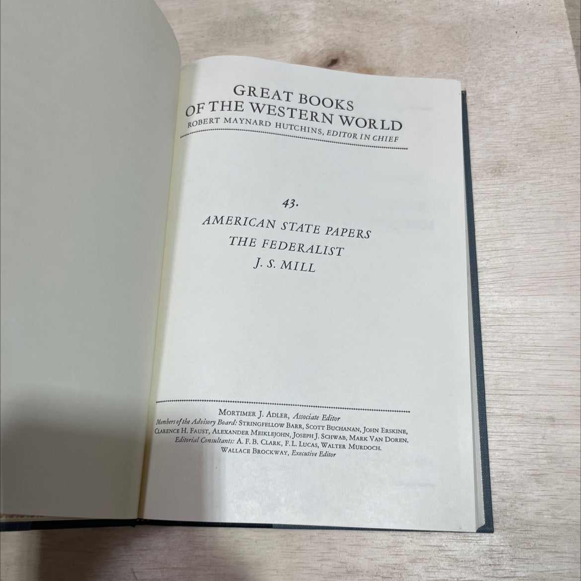 american state papers the federalist book, by j. s. mill, 1988 Hardcover image 2