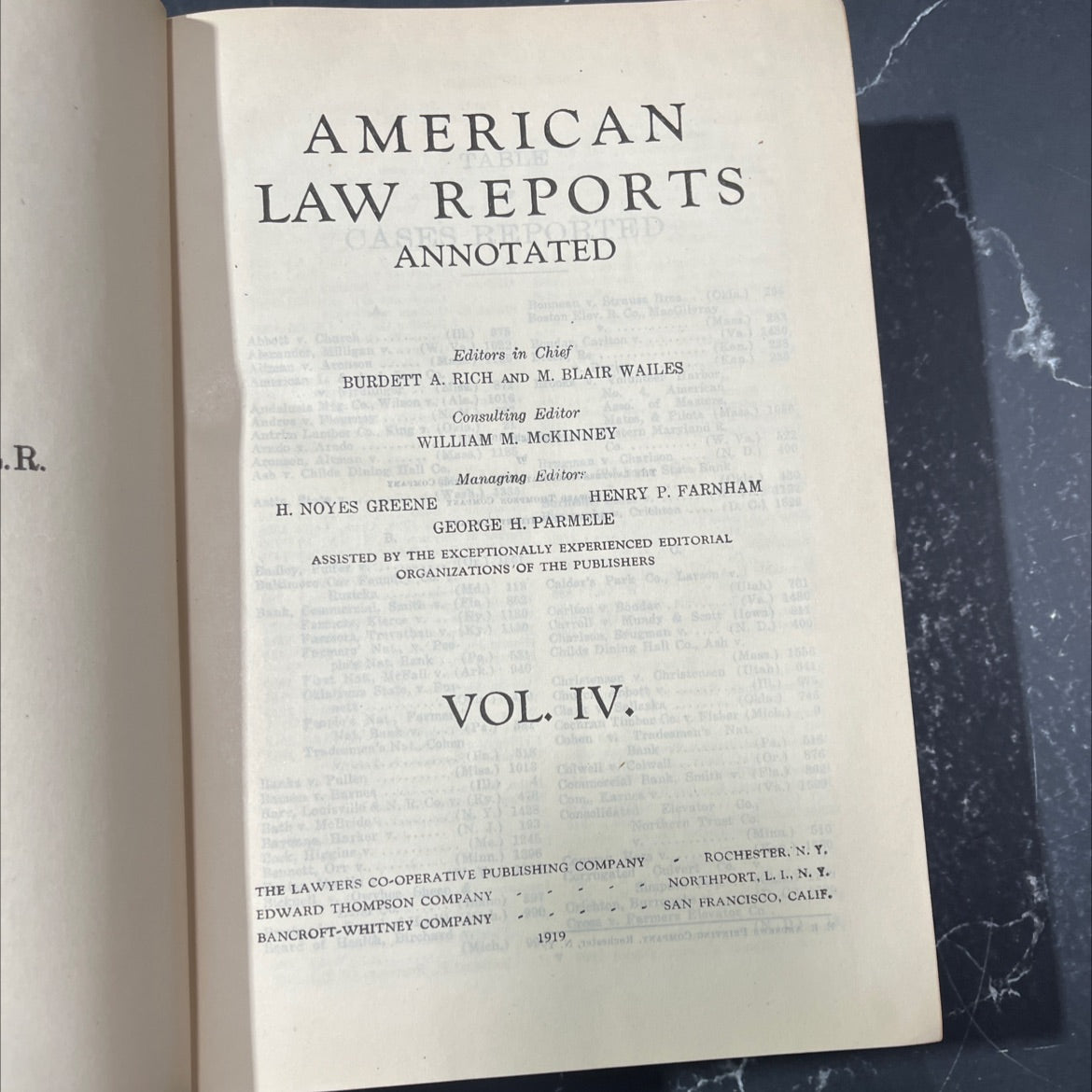 american table law reports cases reported annotated book, by Abbott Alexander et al., 1919 Hardcover image 2