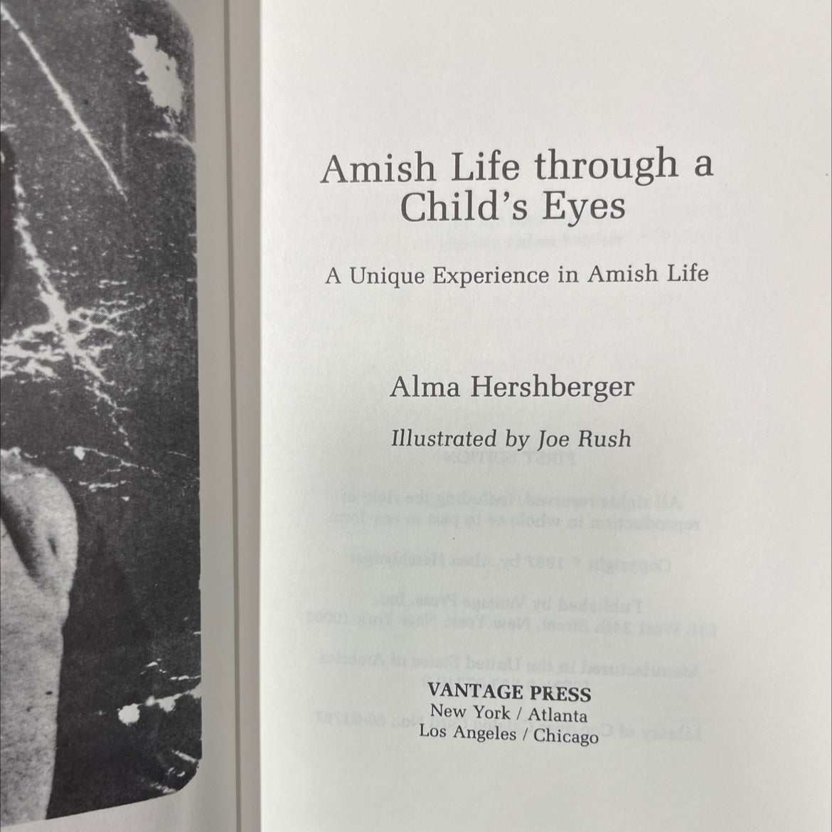 amish life through a child's eyes a unique experience in amish life book, by alma hershberger, 1987 Hardcover image 2