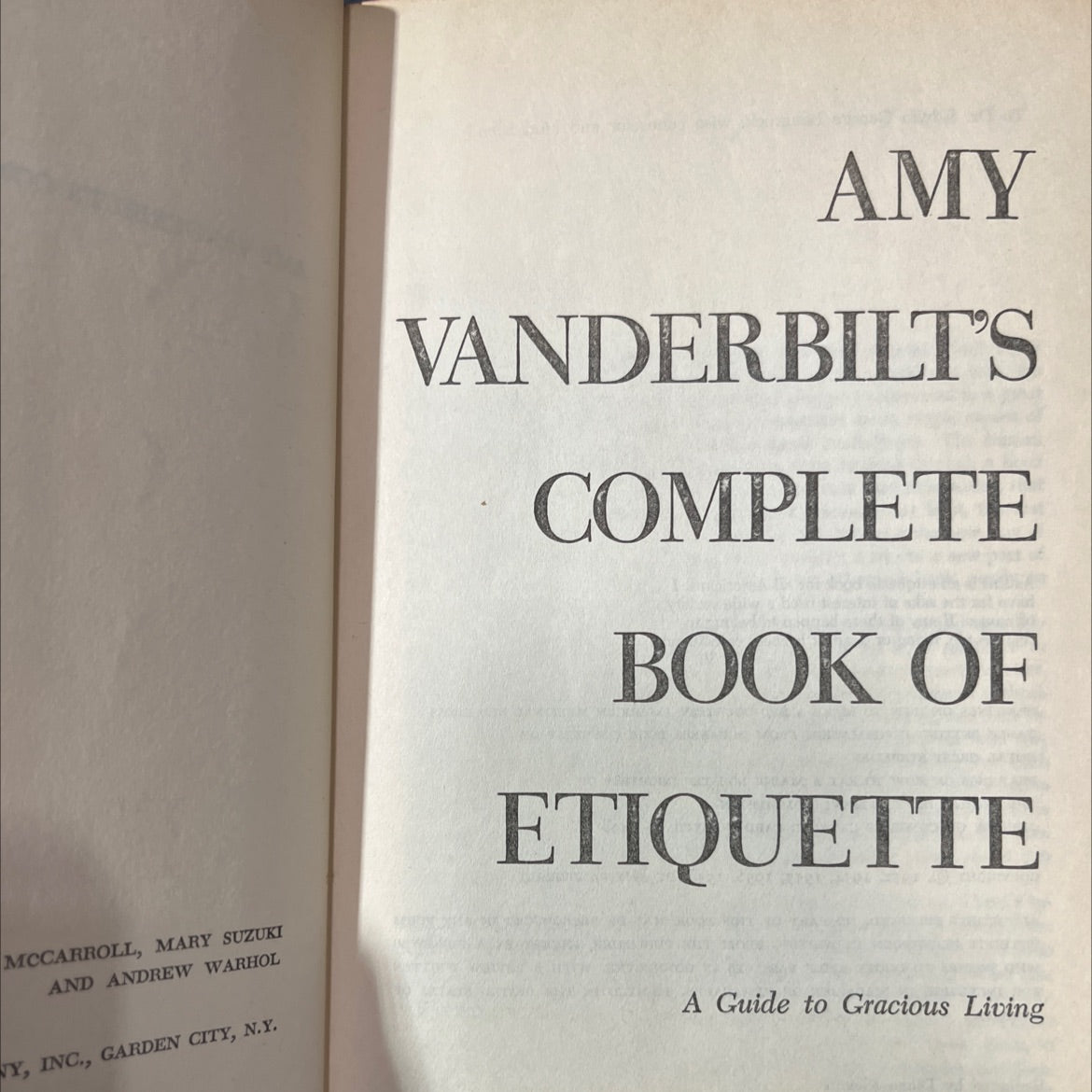 amy vanderbilt's complete book of etiquette book, by amy vanderbilt, 1958 Hardcover image 2