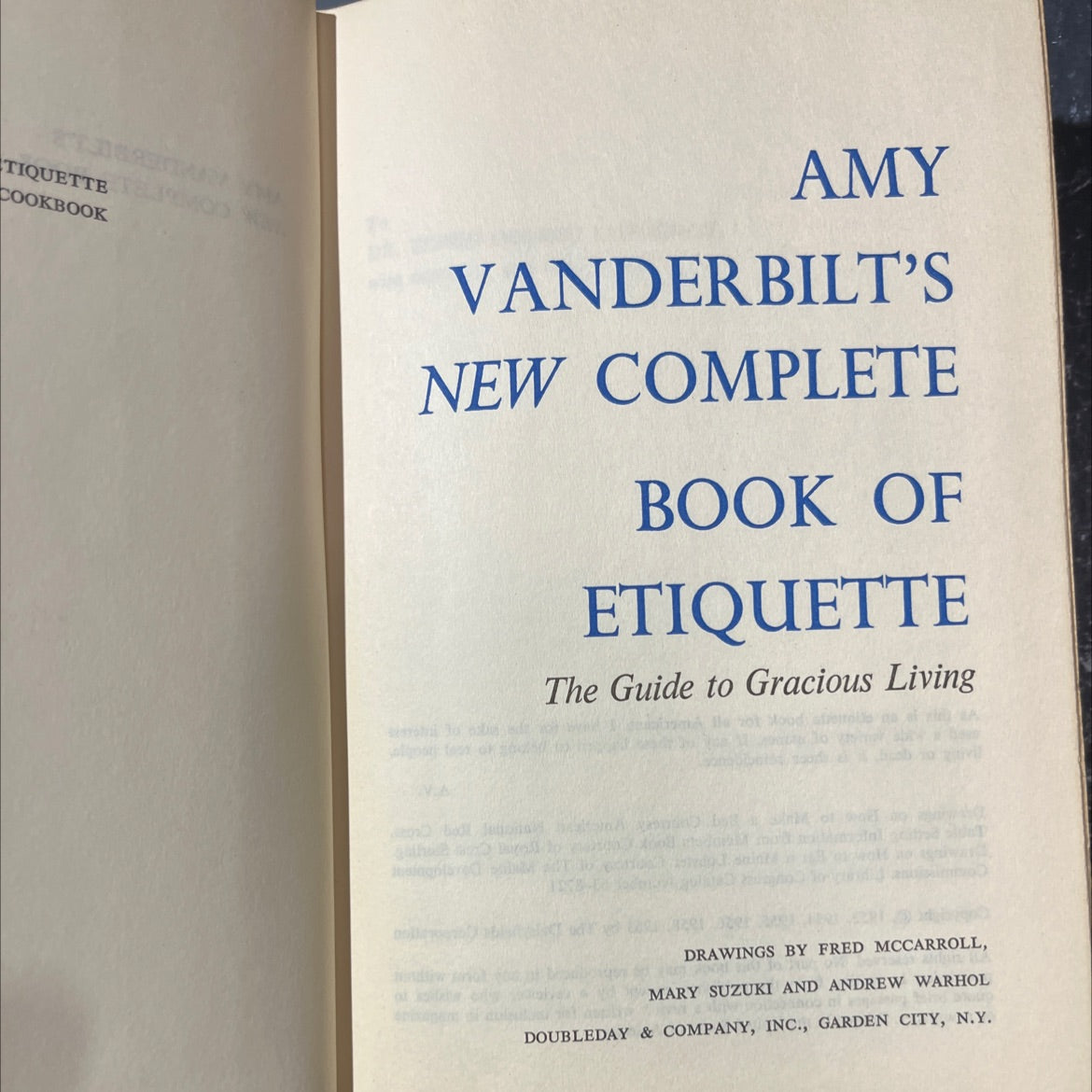 amyvanderbilt's new complete book of etiquette the guide to gracious living book, by amyvanderbilt, 1963 Hardcover image 2