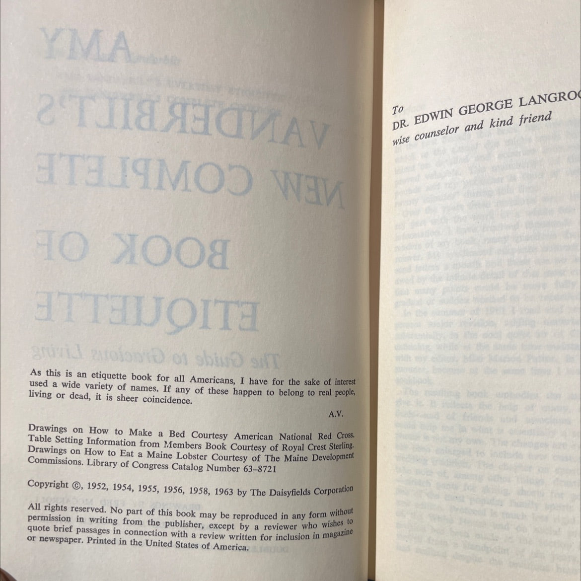 amyvanderbilt's new complete book of etiquette the guide to gracious living book, by amyvanderbilt, 1963 Hardcover image 3