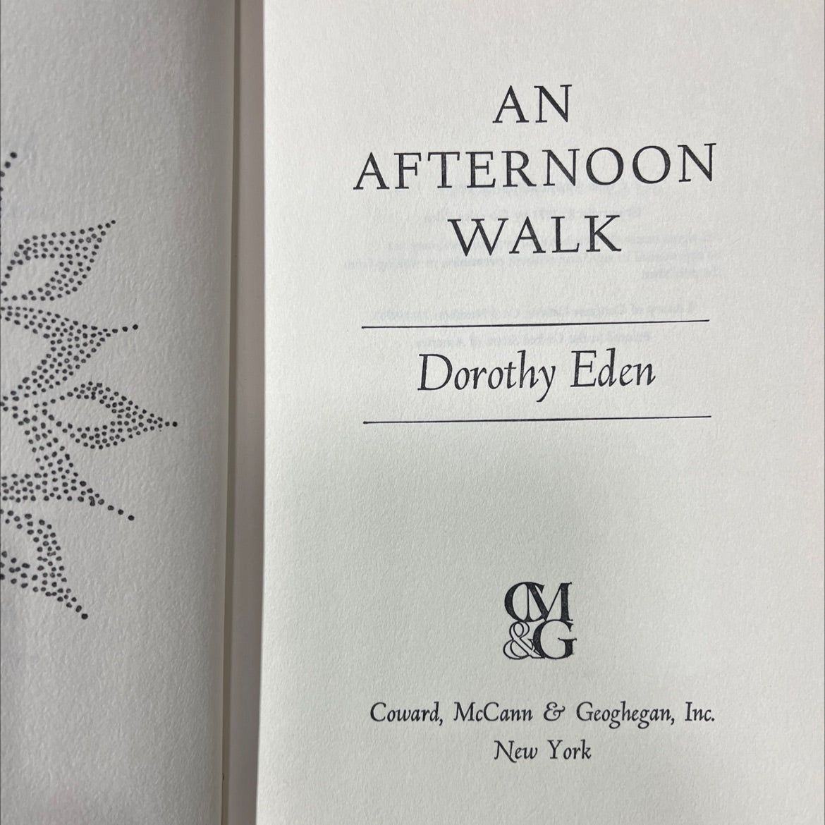 an afternoon walk book, by dorothy eden, 1971 Hardcover image 2