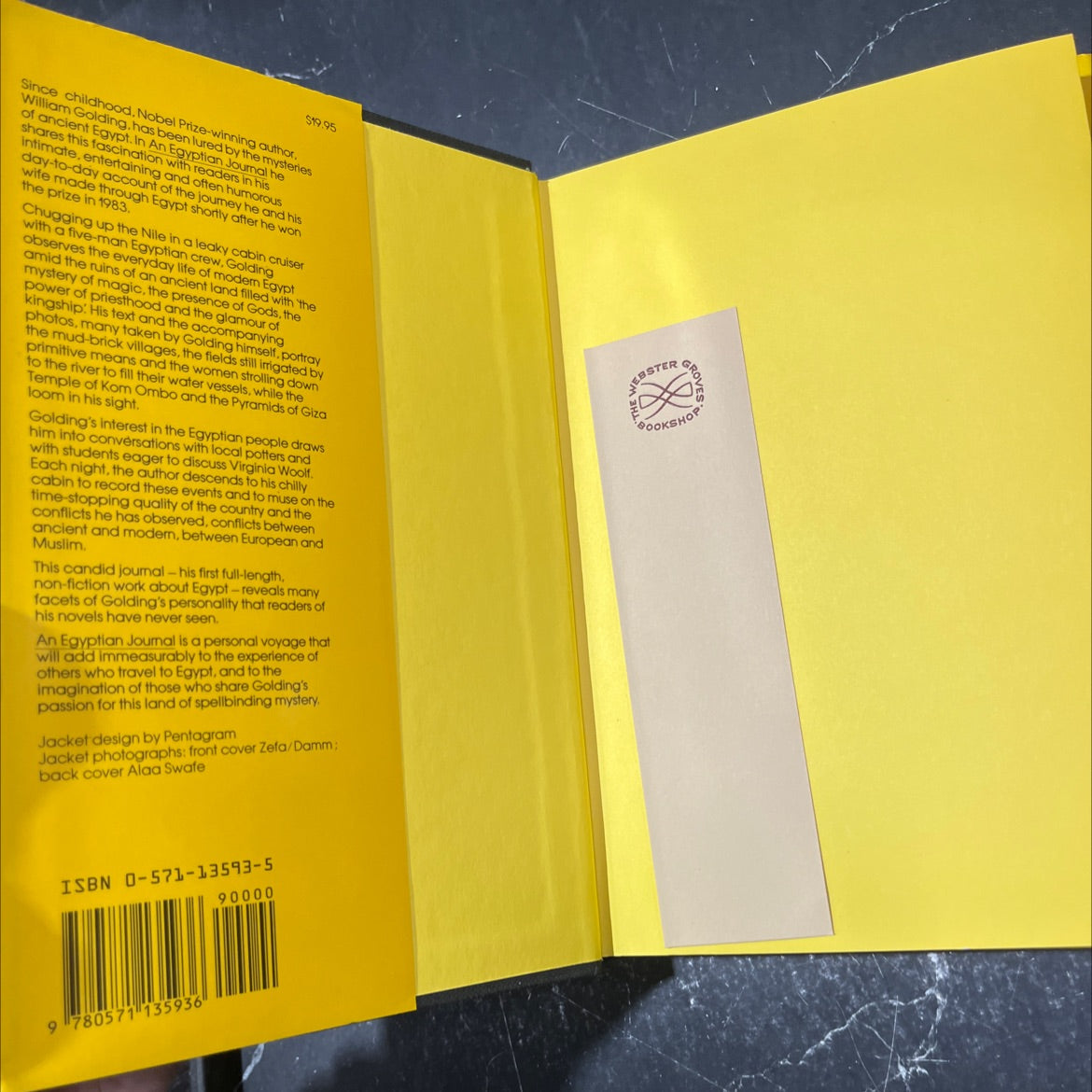 an egyptian journal book, by william golding, 1985 Hardcover image 4