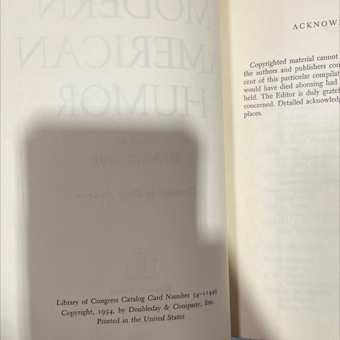 an encyclopedia of modern american humor book, by bennett cerf, 1954 Hardcover image 3