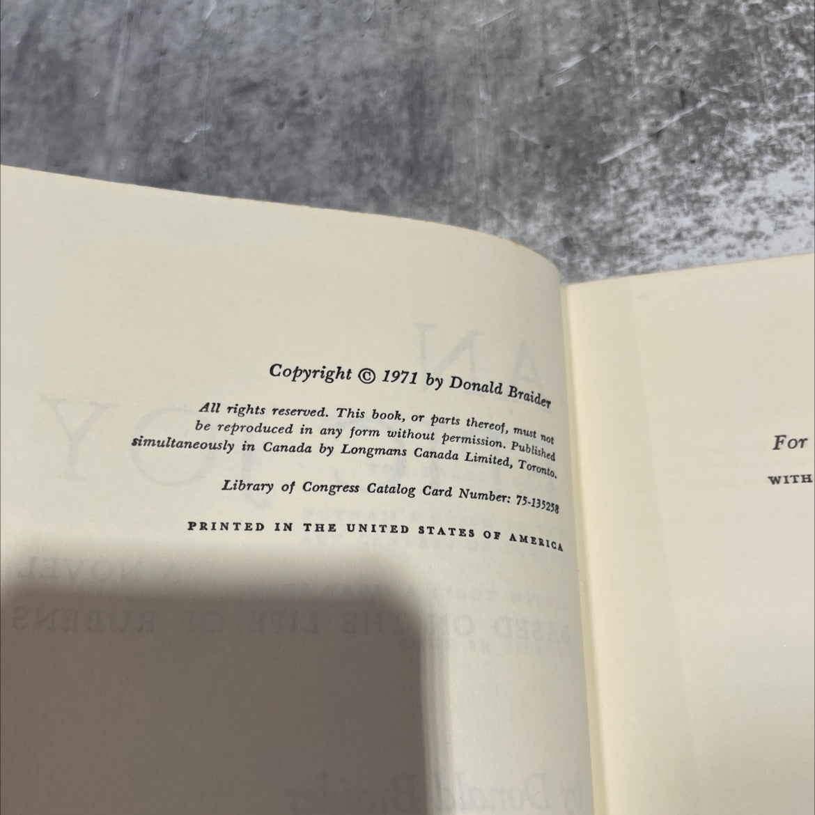 an epic joy a novel based on the life of rubens book, by donald braider, 1971 Hardcover image 3