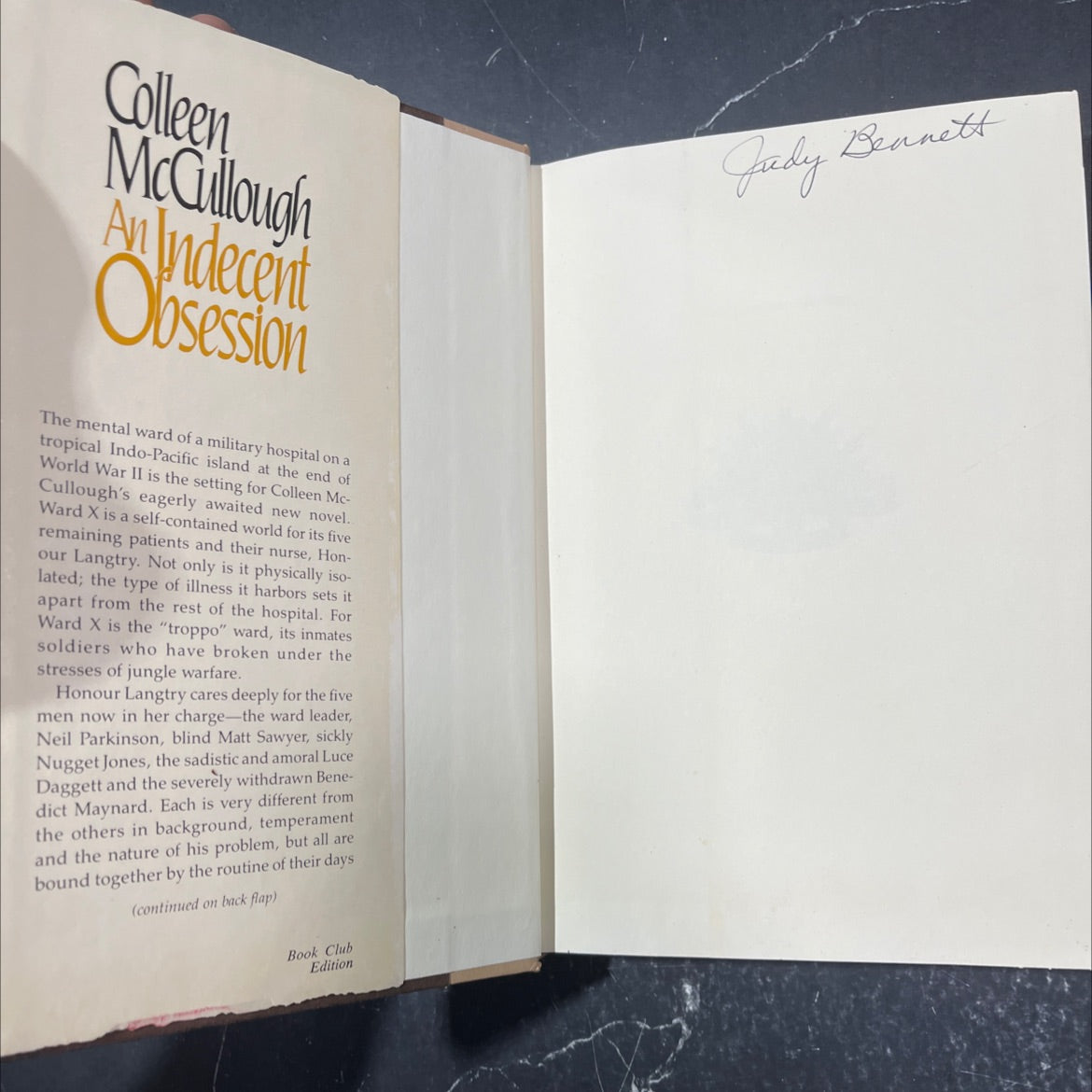 an indecent obsession book, by colleen mccullough, 1981 Hardcover image 4
